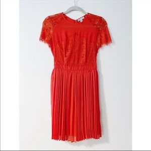 Lace Orange Cocktail Dress